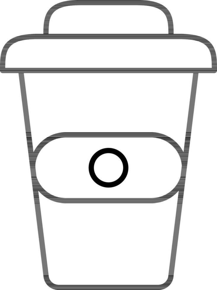 Line art Drink disposable glass icon in flat style. vector