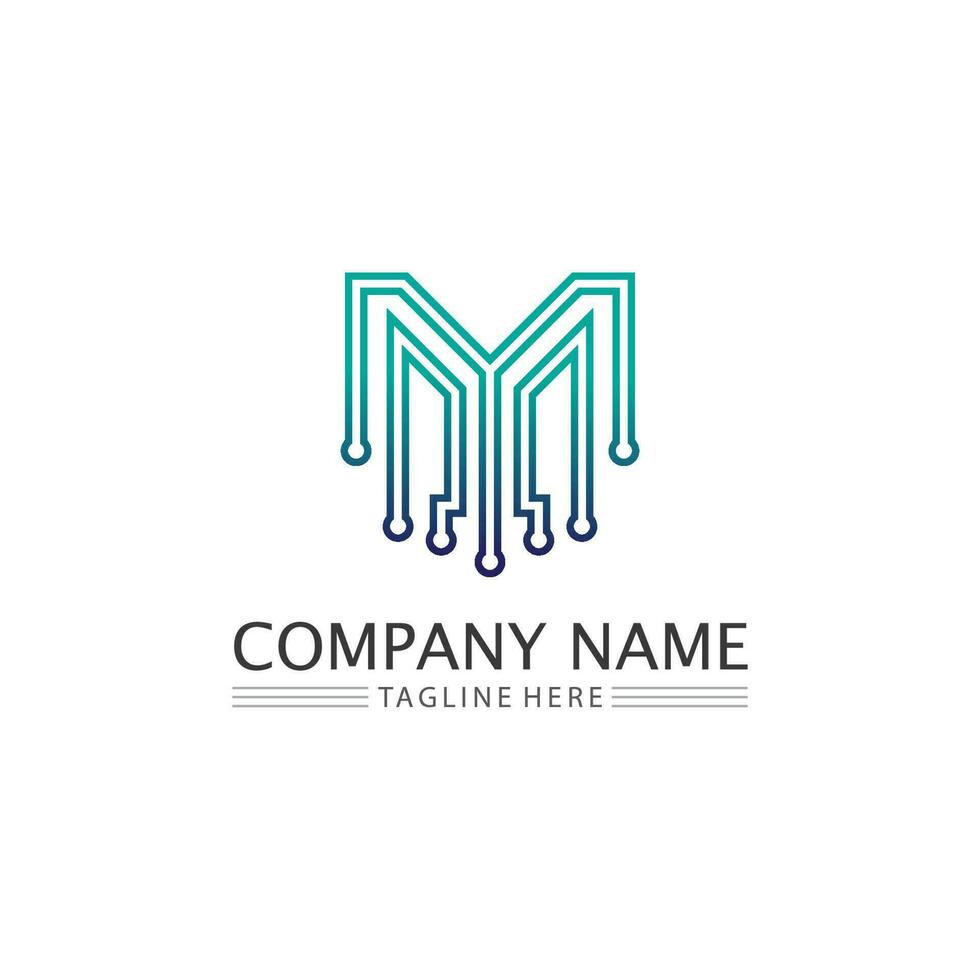 M Letter Logo Template vector
