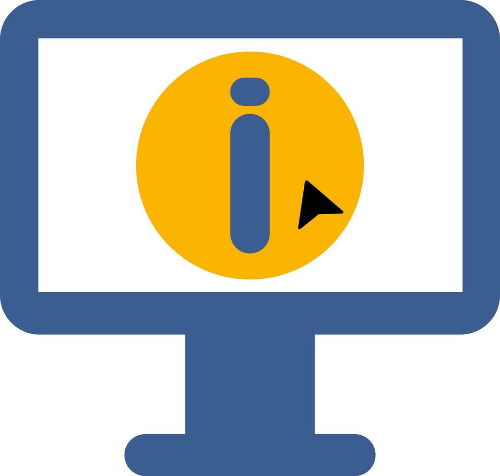 Vector illustration of Cursor Arrow with Info Button in Monitor Screen.