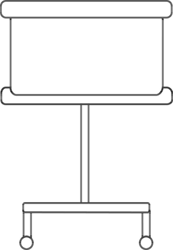 Black line art election blank standing vote board. vector