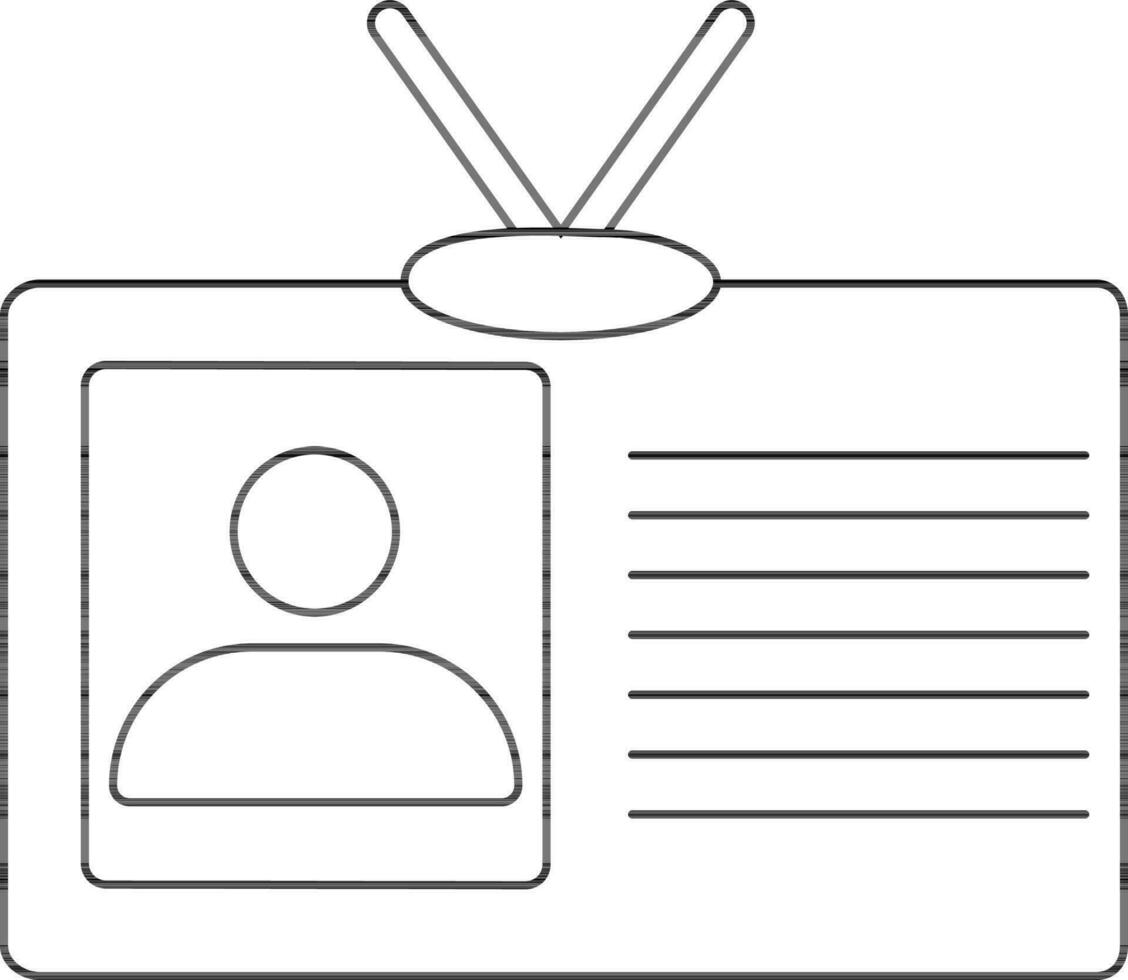 Identity card in black line art. vector