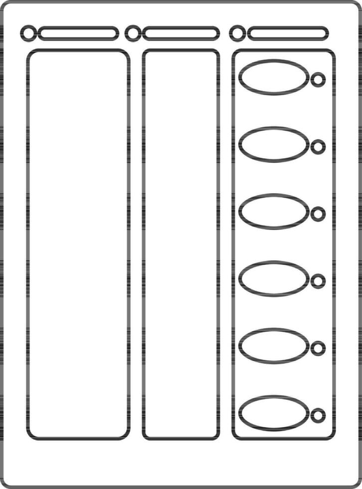 Electronic voting machine in black line art. vector