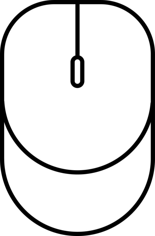 Digital mouse icon in black line art. vector