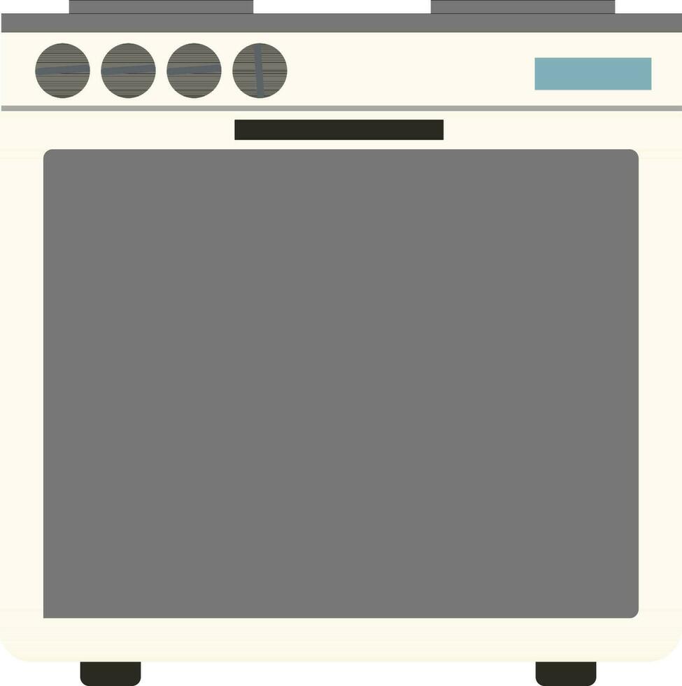 Flat illustration of gas stove with oven. vector