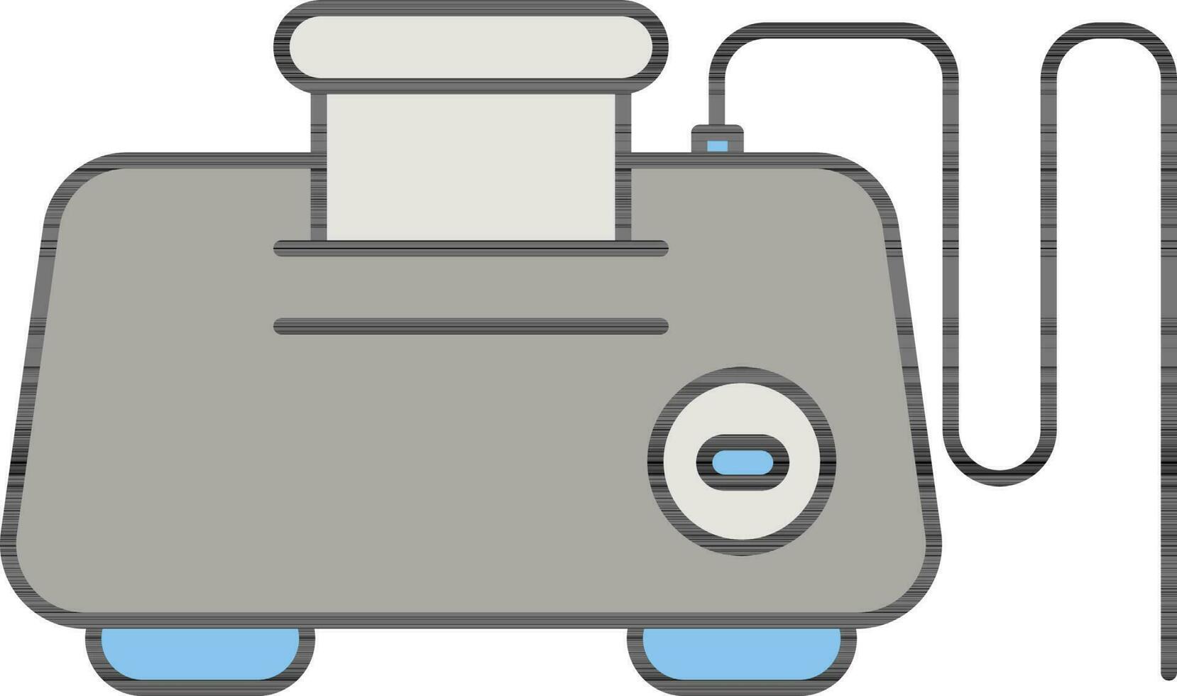 Grey Toaster Icon on White Background. vector