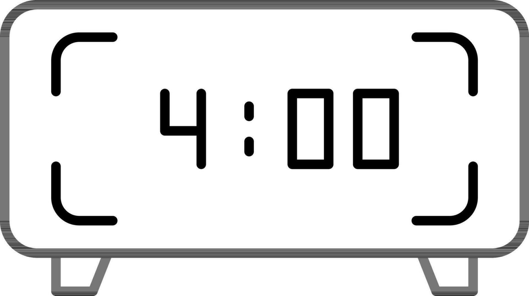 Digital clock screen icon in line art. vector