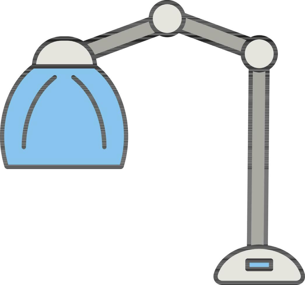 Desk Lamp Icon in Blue and Gray Color. vector