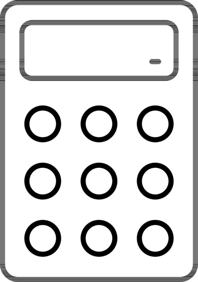 Illustration of Calculator icon in thin line art. vector