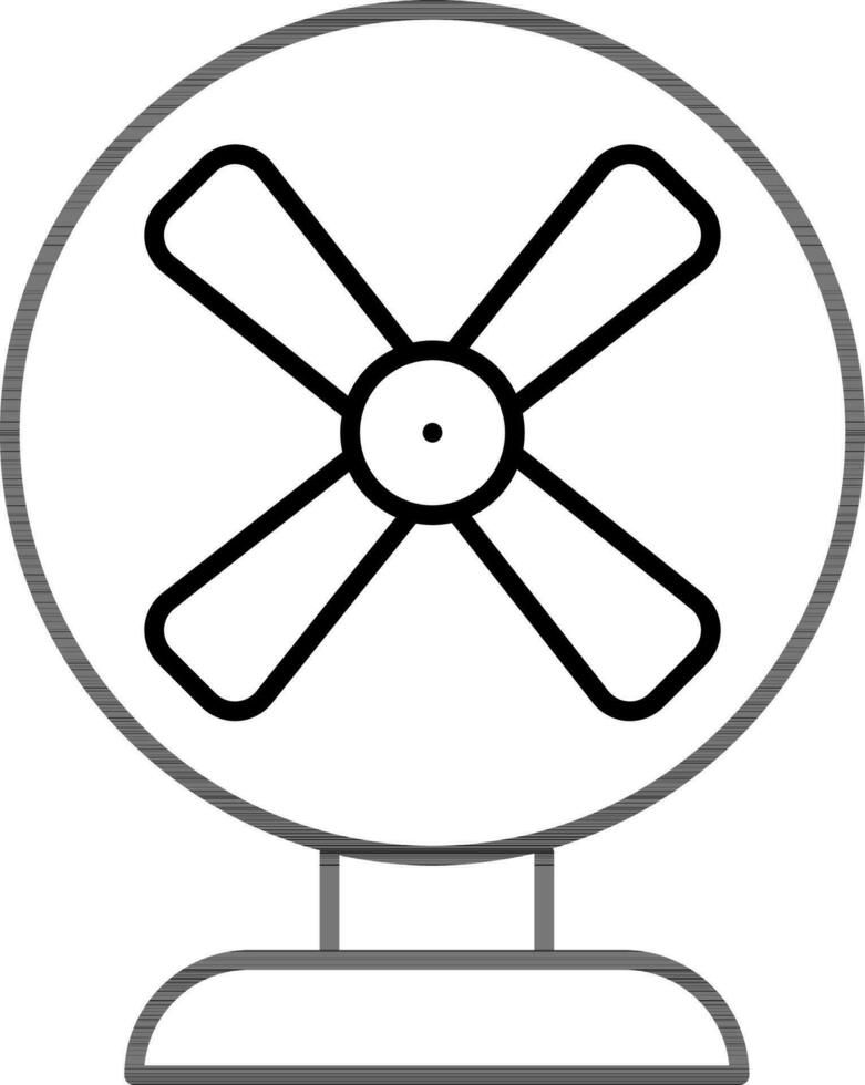 Flat style Table fan icon in line art. vector