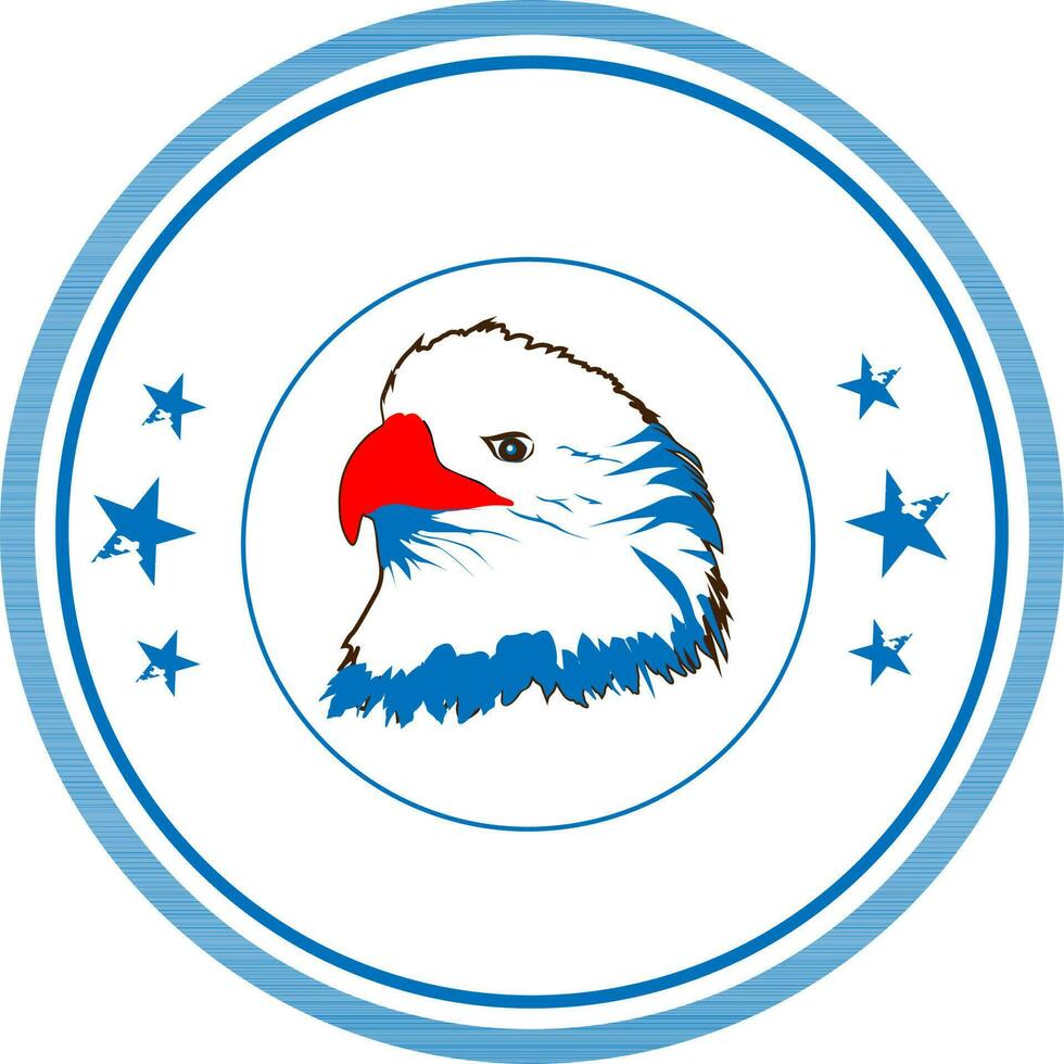 Flat illustration of an eagle in a circular frame. vector