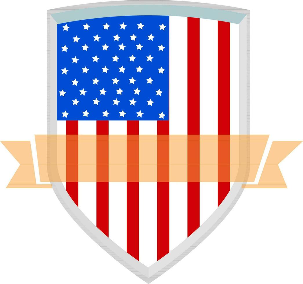 americano bandera en blindaje. vector