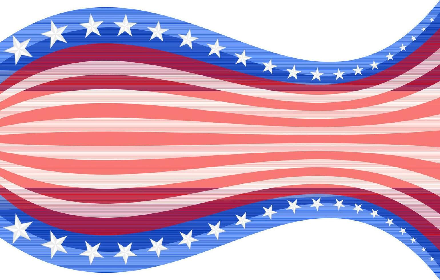 American flag wave. vector