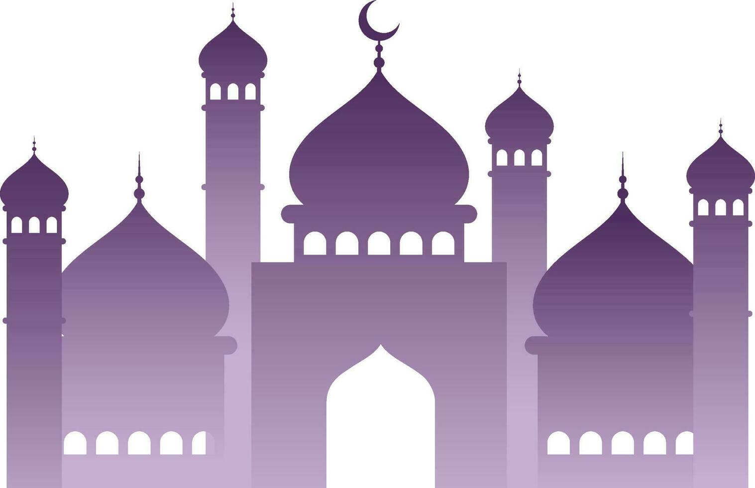 Purple Mosque on White Background. vector