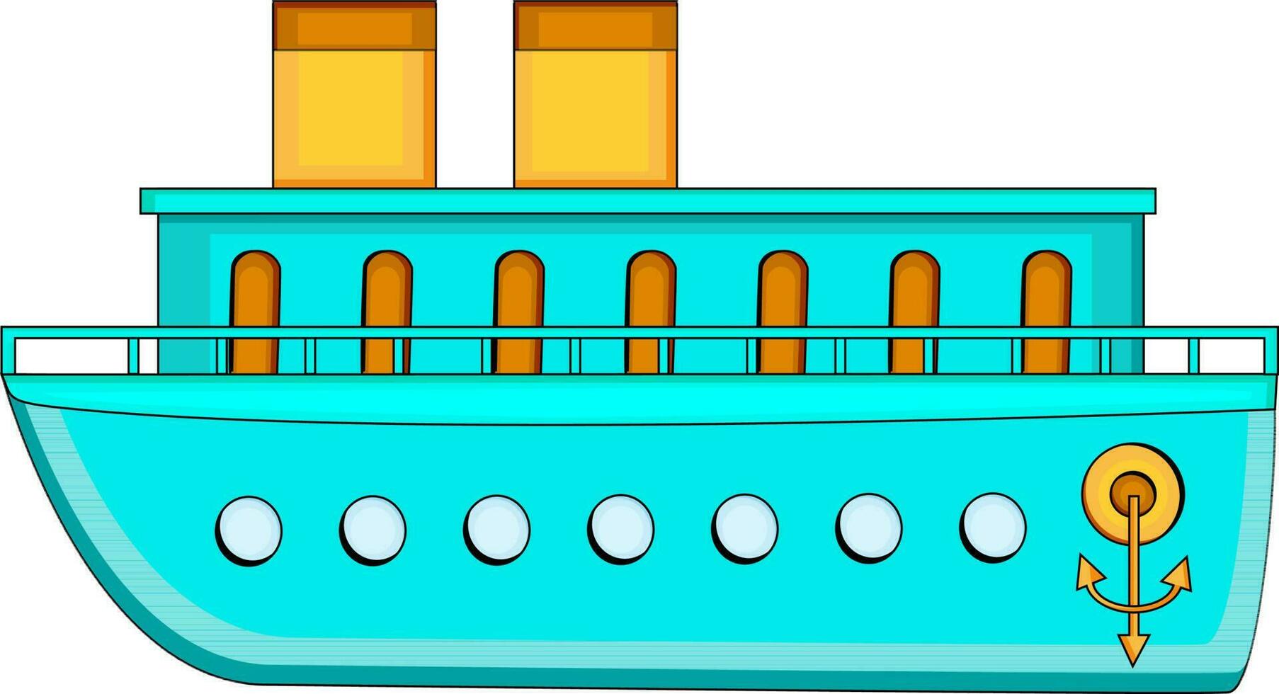 plano ilustración de un barco. vector