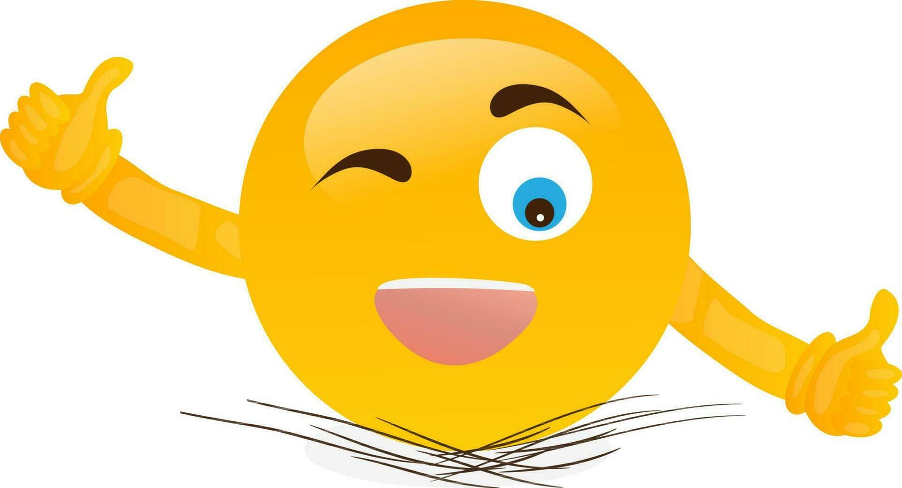 Cartoon character of emoticon in yellow color. vector