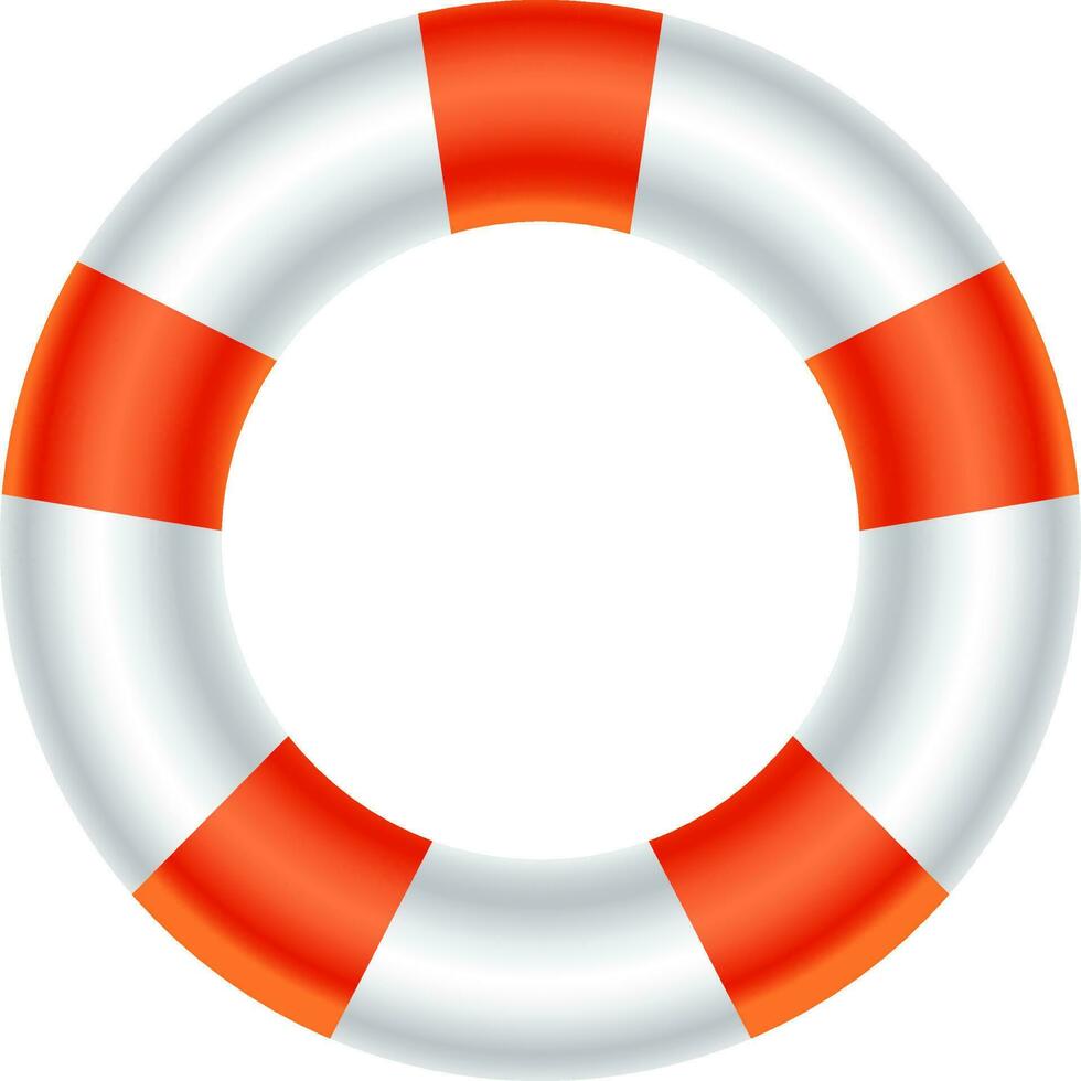 Realistic Swimming Ring in Silver and Orange Color. vector