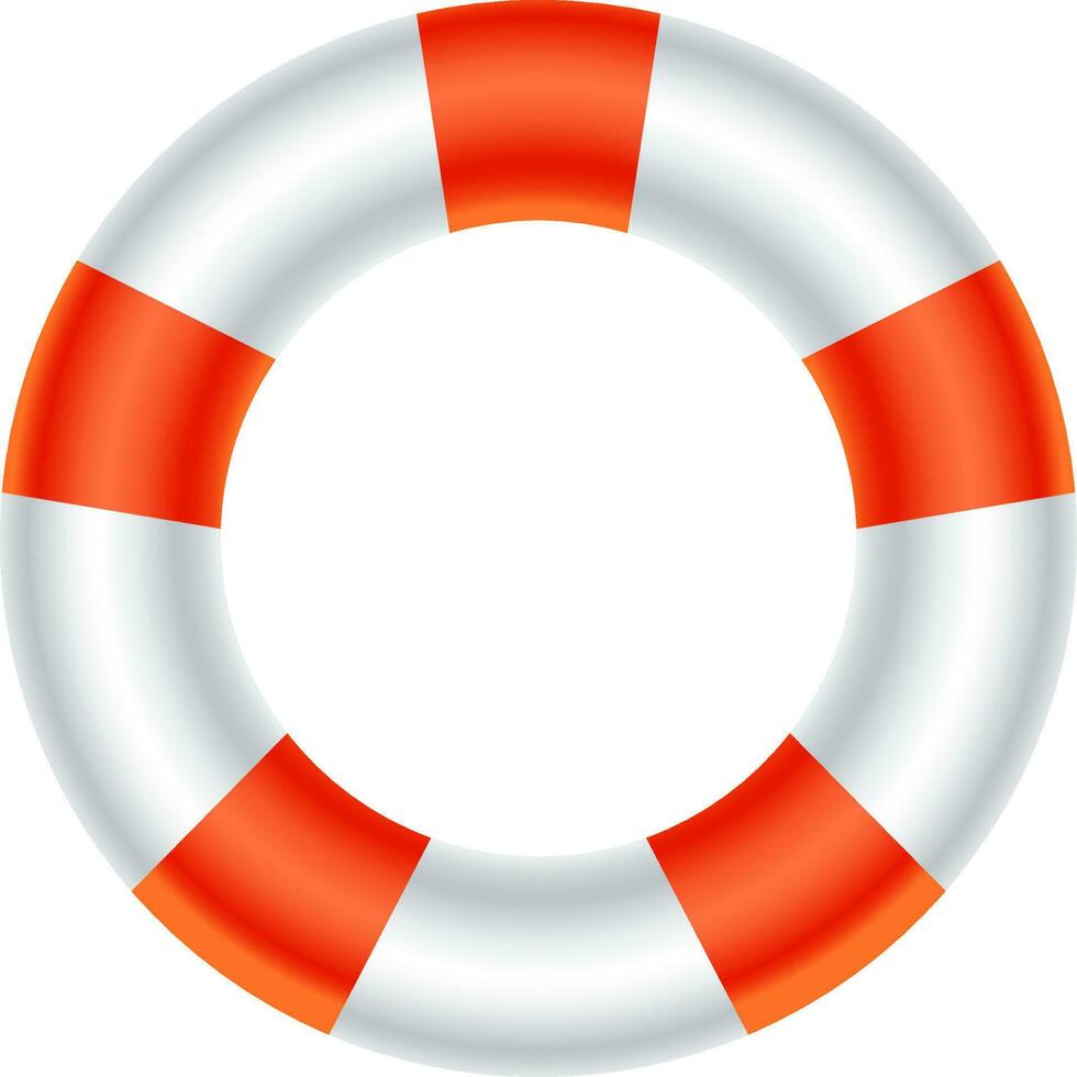 Realistic Swimming Ring in Silver and Orange Color. vector