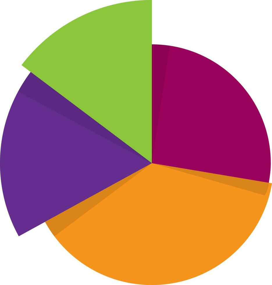 3d pie chart in trendy colorful on white background. vector