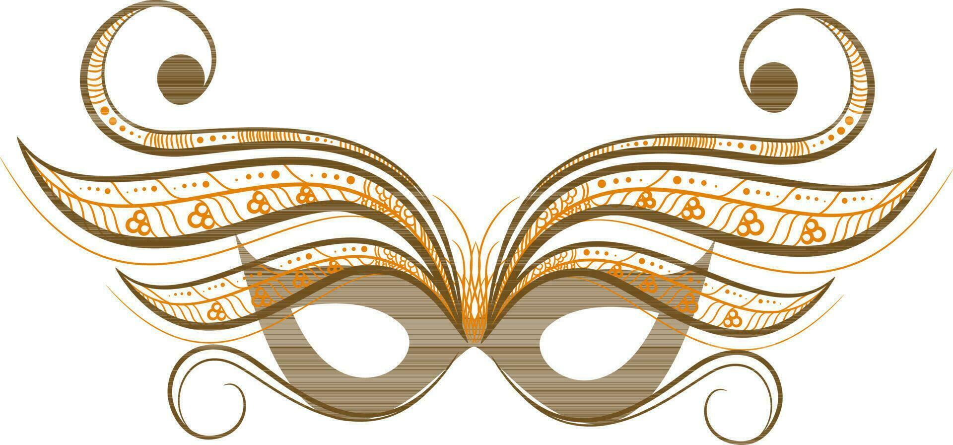 Creative mask in orange and brown colors. vector