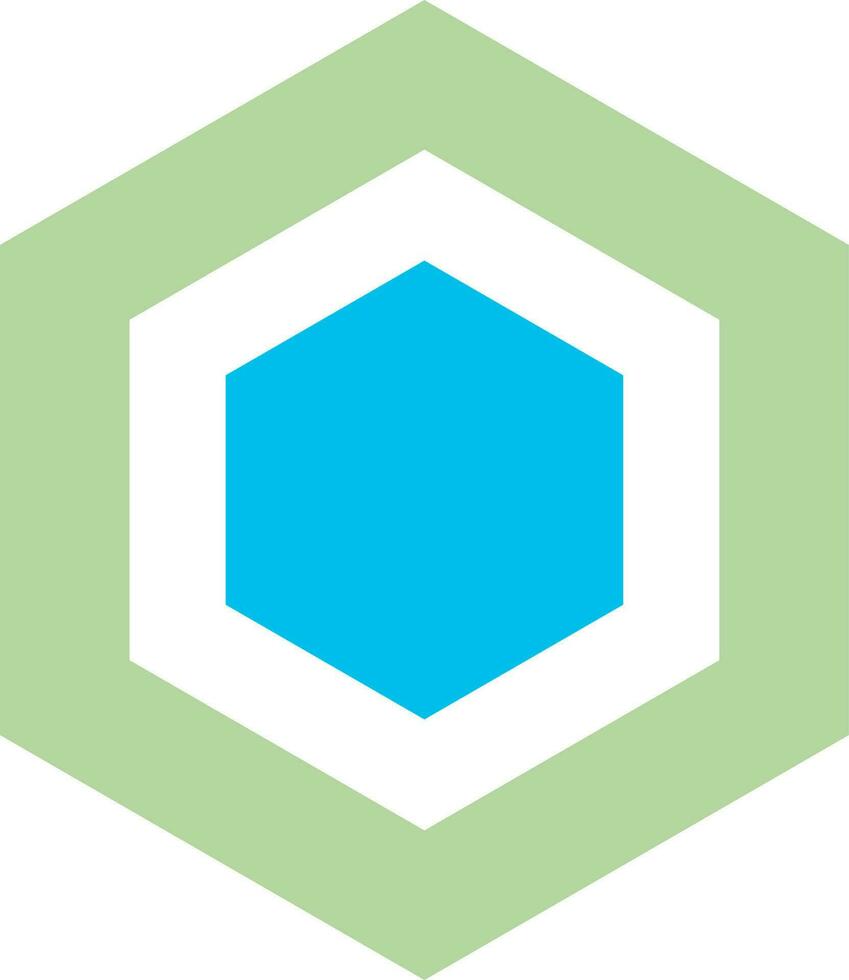 Line hexagon logo in flat style. vector