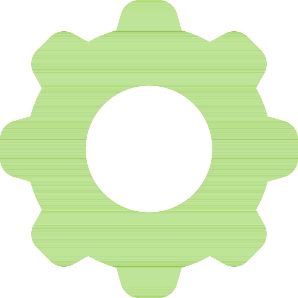Flat style green setting icon on white background. vector