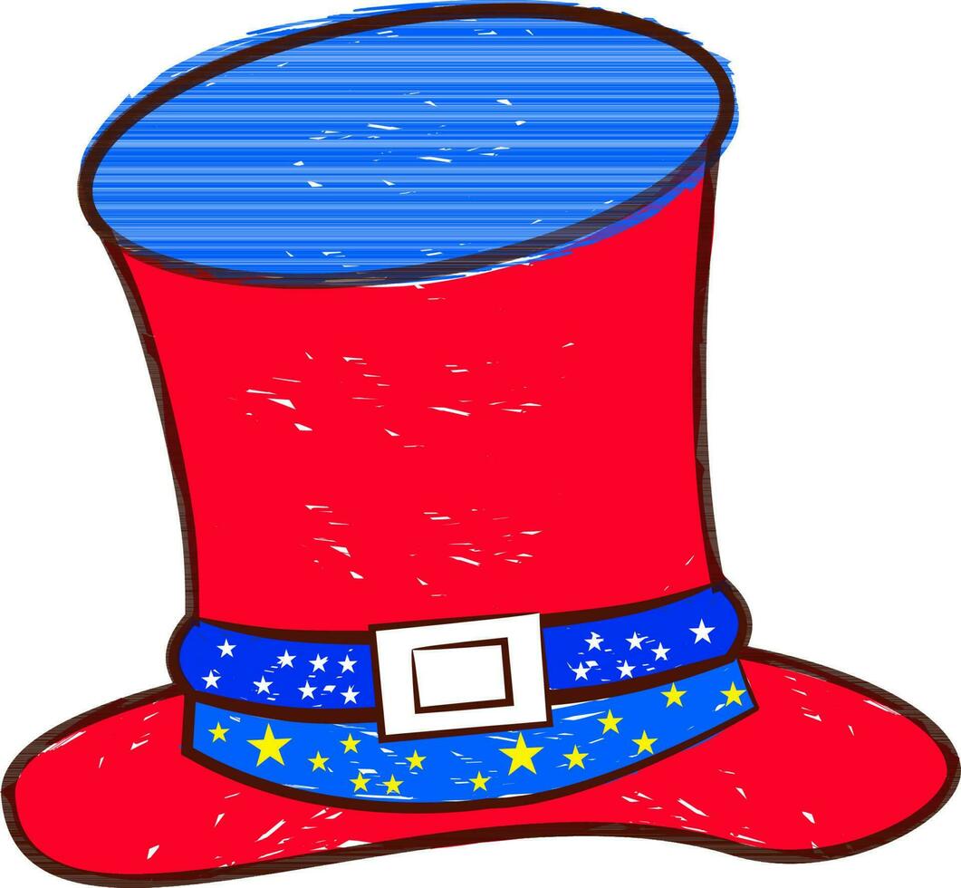 Flat icon of uncle sam's hat. vector