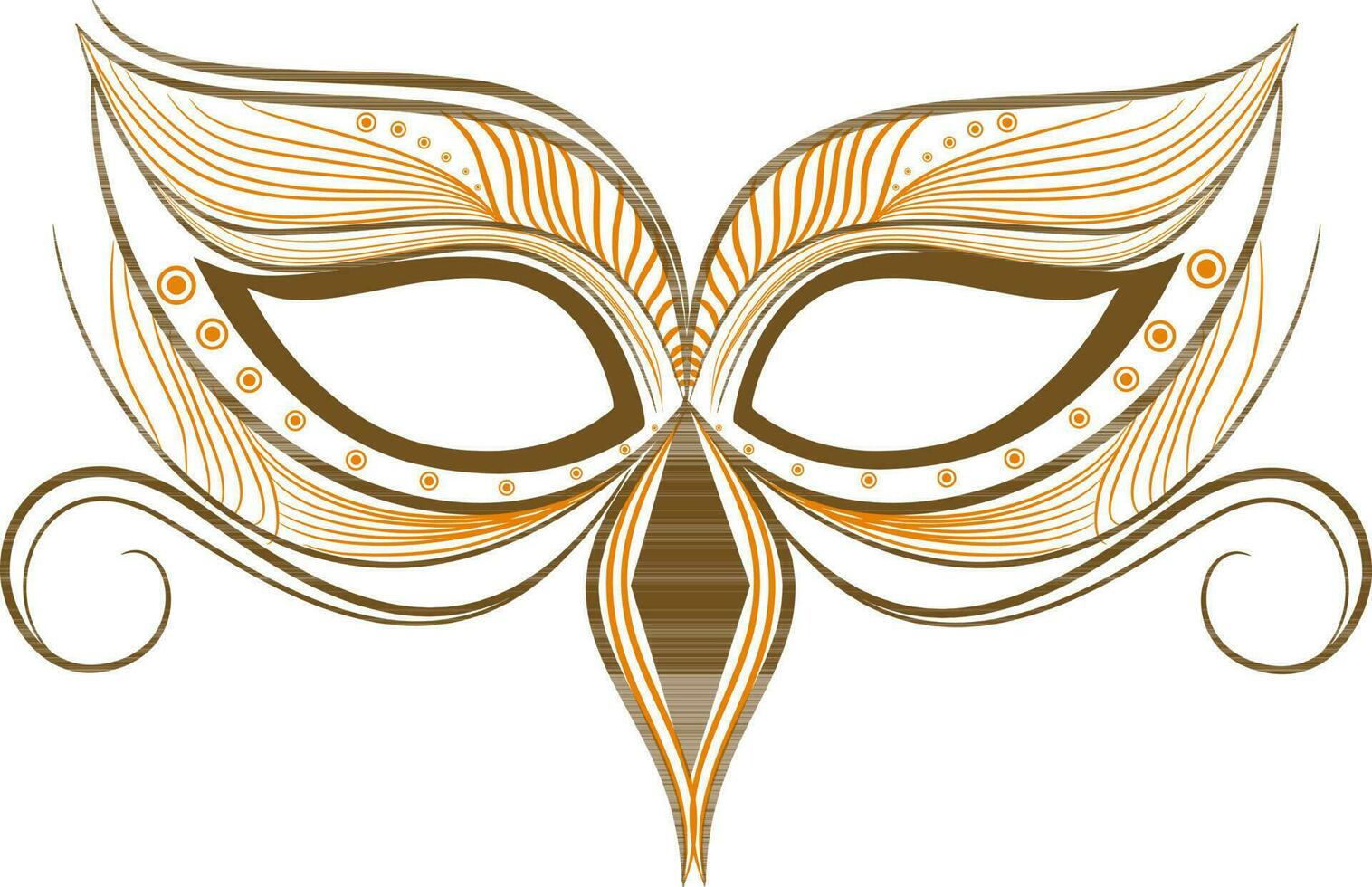 Orange and brown face mask design. vector