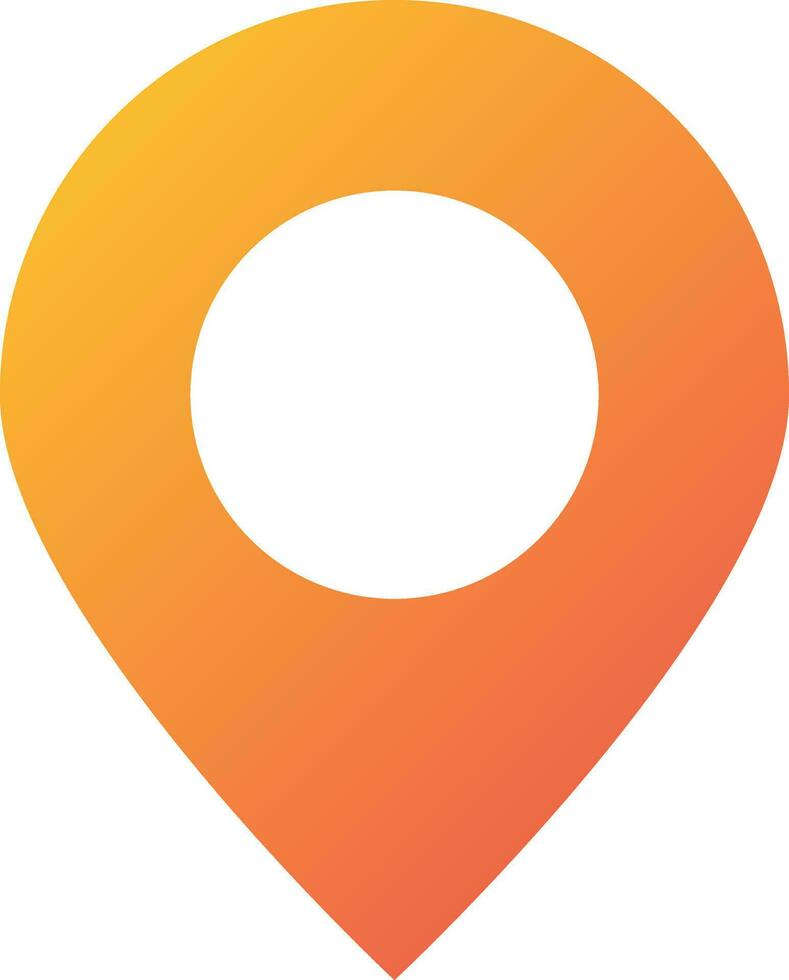 Map pointer graphic in orange and white background. vector
