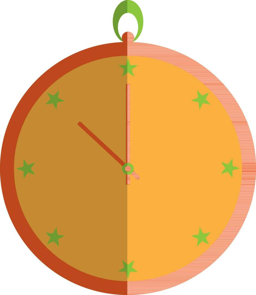 Stars decorated alarm clock. vector