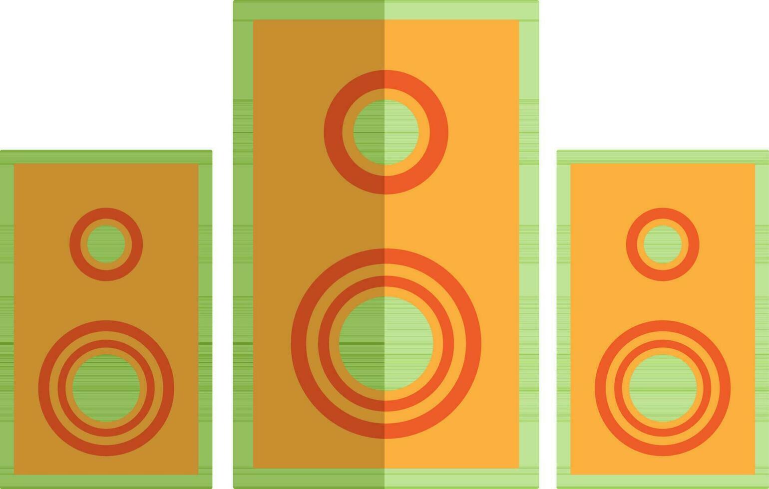 Flat style yellow audio sound speakers. vector