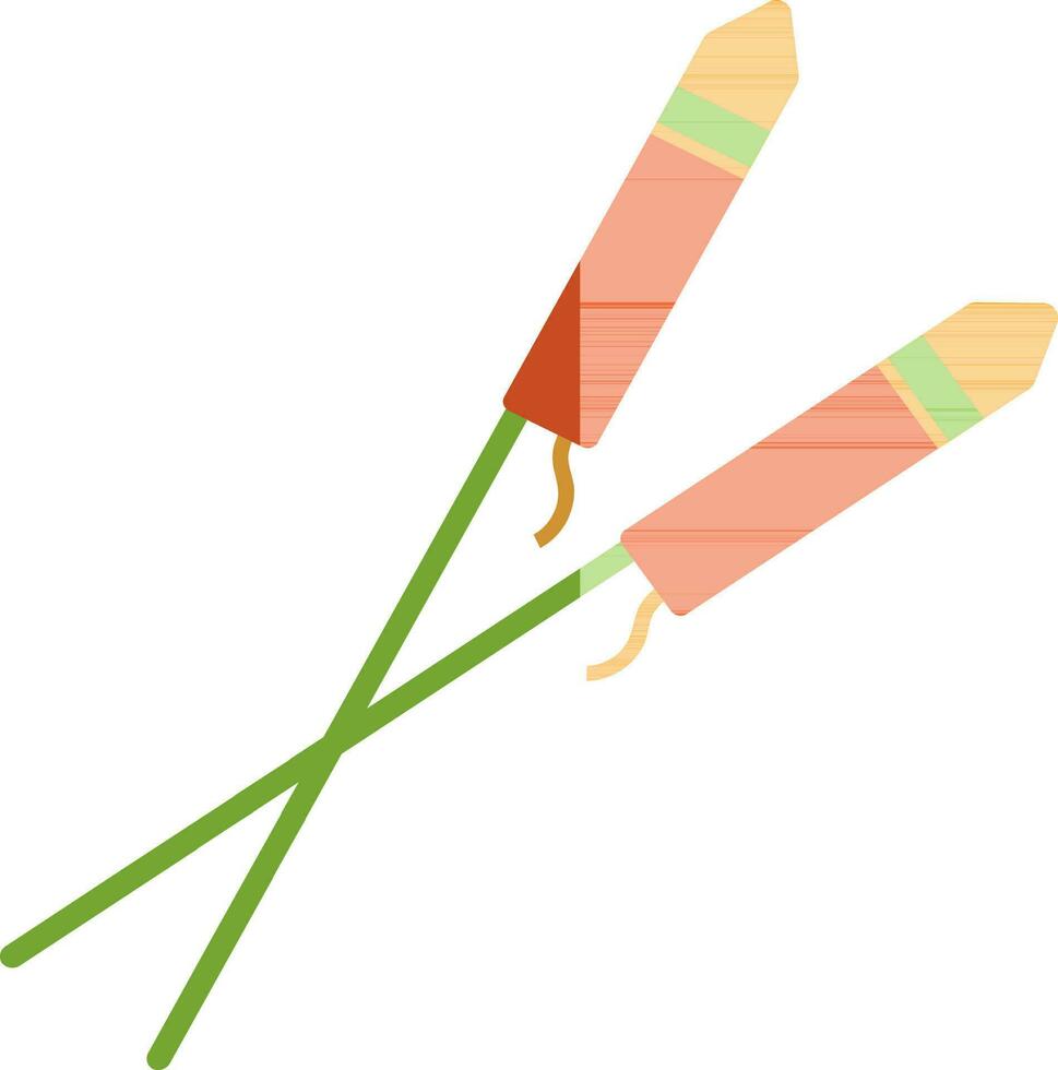 Flat style fireworks rocket. vector