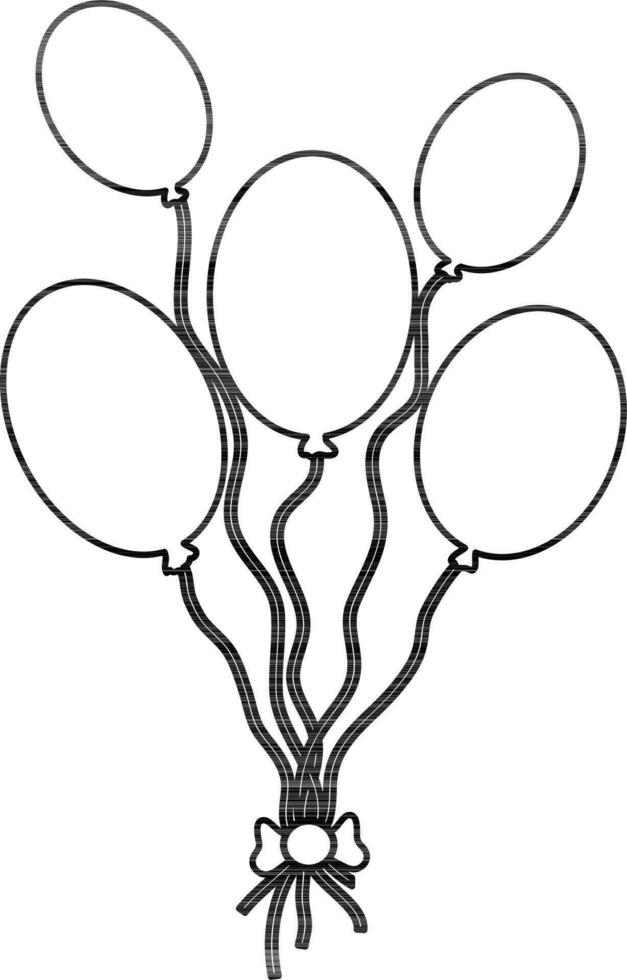 Bunch of balloons flying on white background. vector