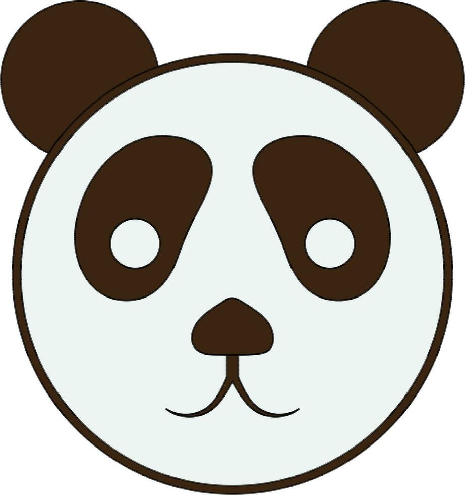 linda panda oso cara icono en aislado con ataque. vector