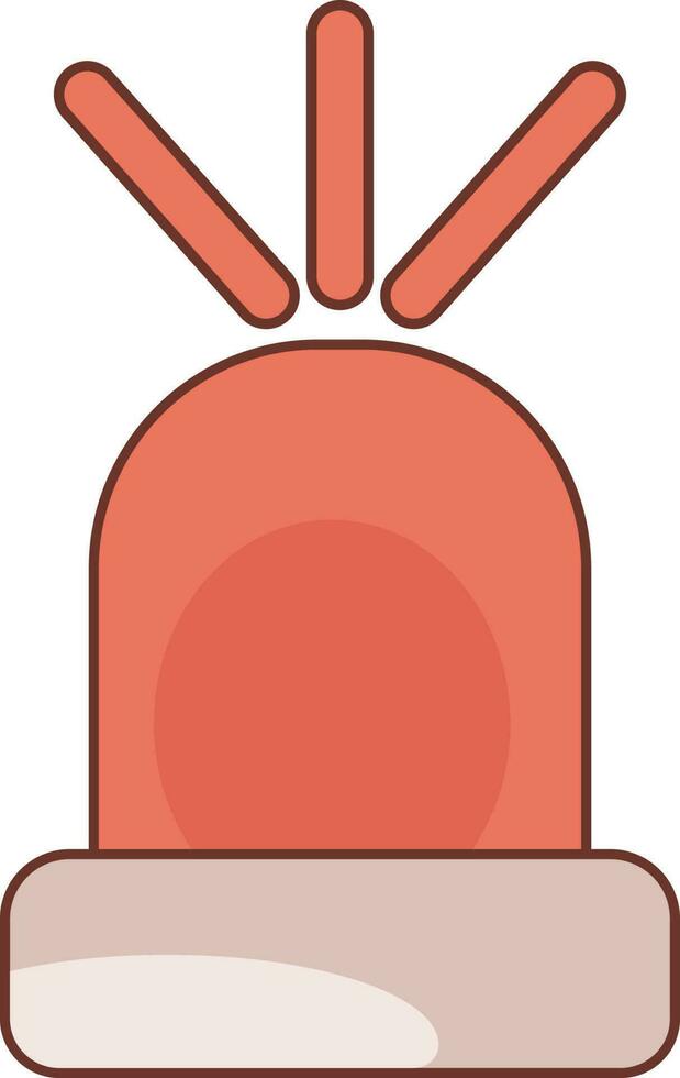 Flat style Siren icon in orange color. vector