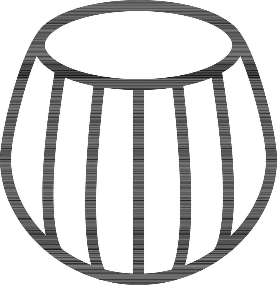 Line art illustration of Tabla icon. vector