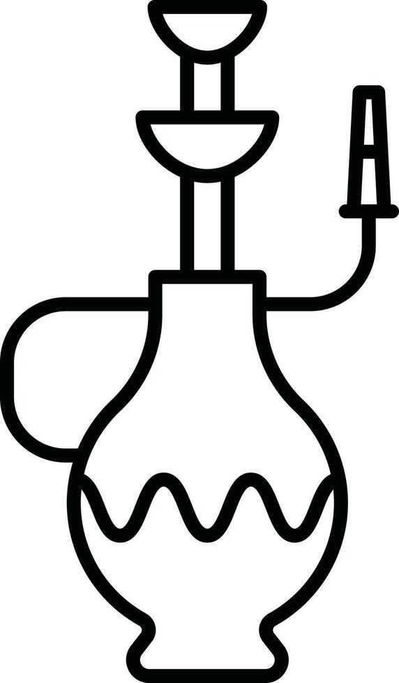 Line art illustration of Hookah icon. vector