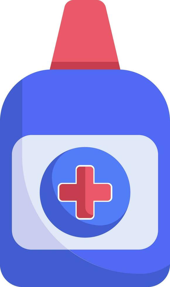 Medicine dropper bottle icon in red and blue color. vector