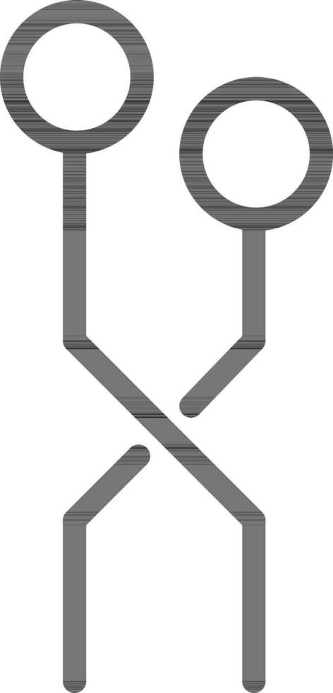 línea Arte ilustración de dos opción flecha icono. vector