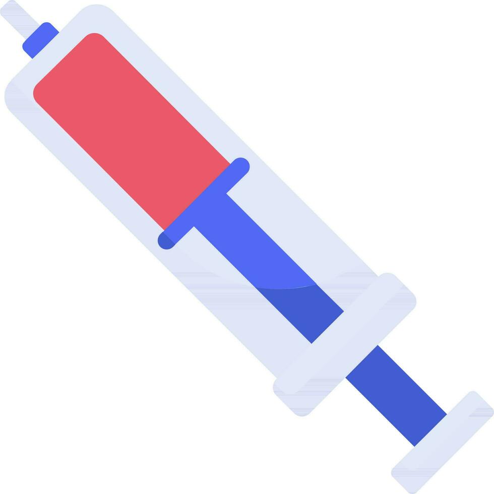 Blue and Red Syringe icon on White background. vector