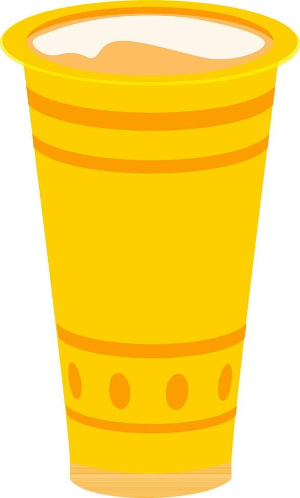 Thandai drink glass icon in orange and yellow color. vector