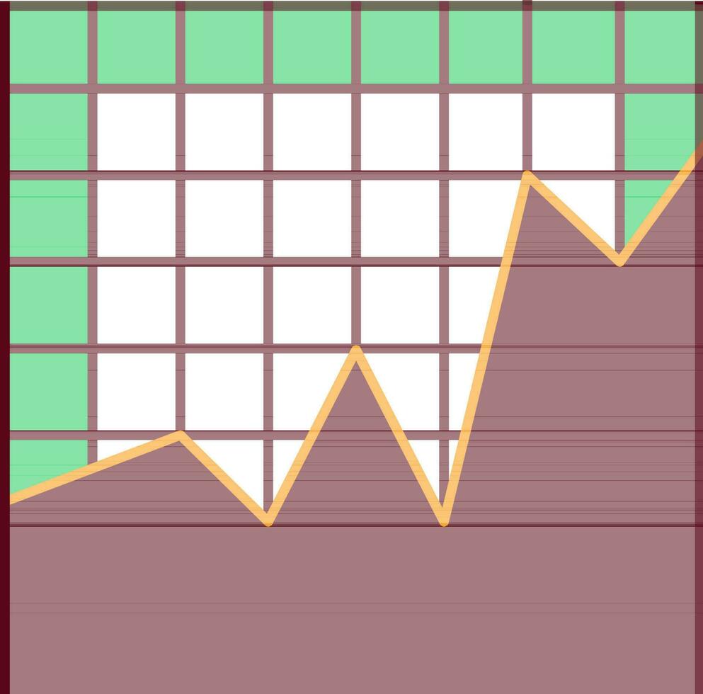 Colorful Statistics Wave Graph Chart icon in Flat Style. vector