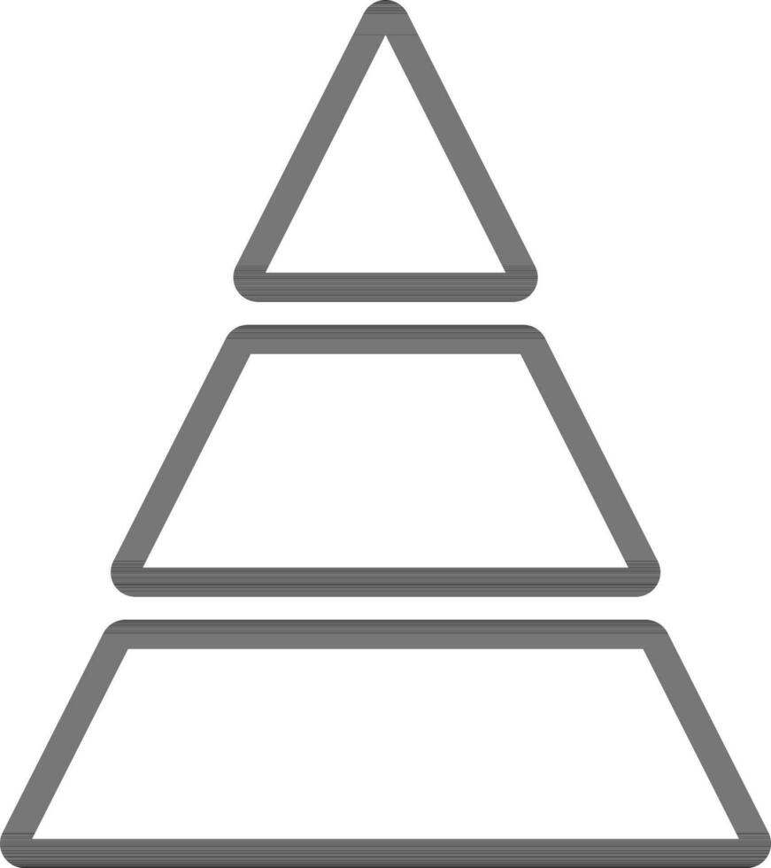 Three pyramid level icon in thin line art. vector