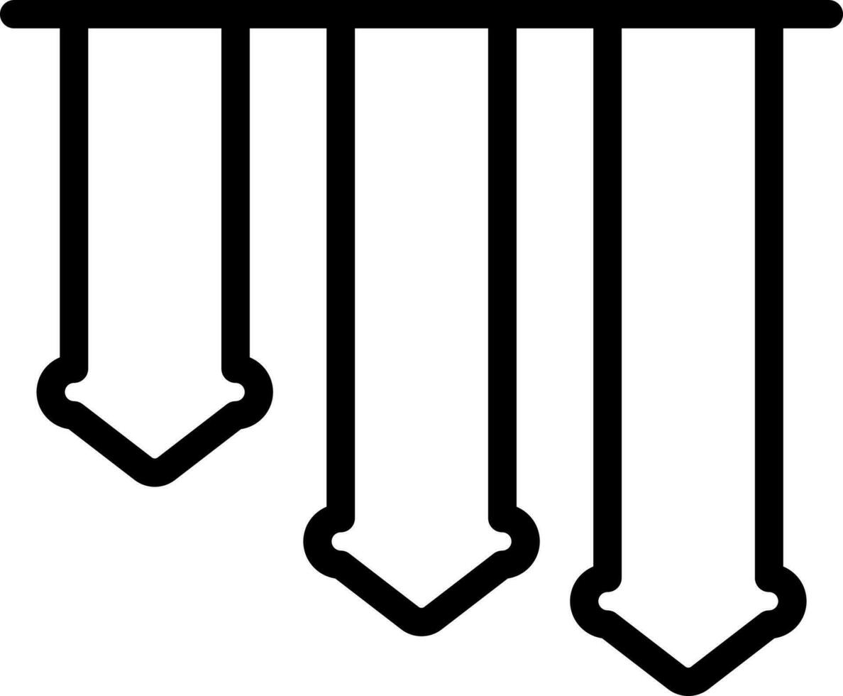 Line art illustration of Arrow Bar Chart icon. vector