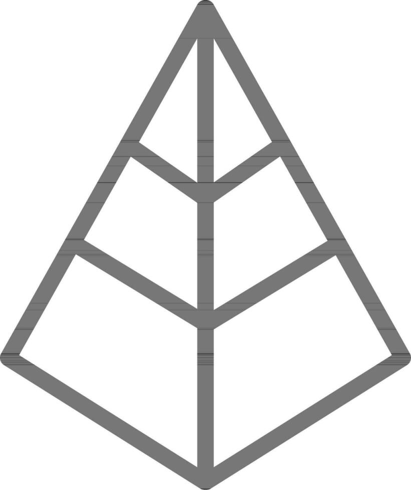 Tres nivel pirámide icono en línea Arte. vector