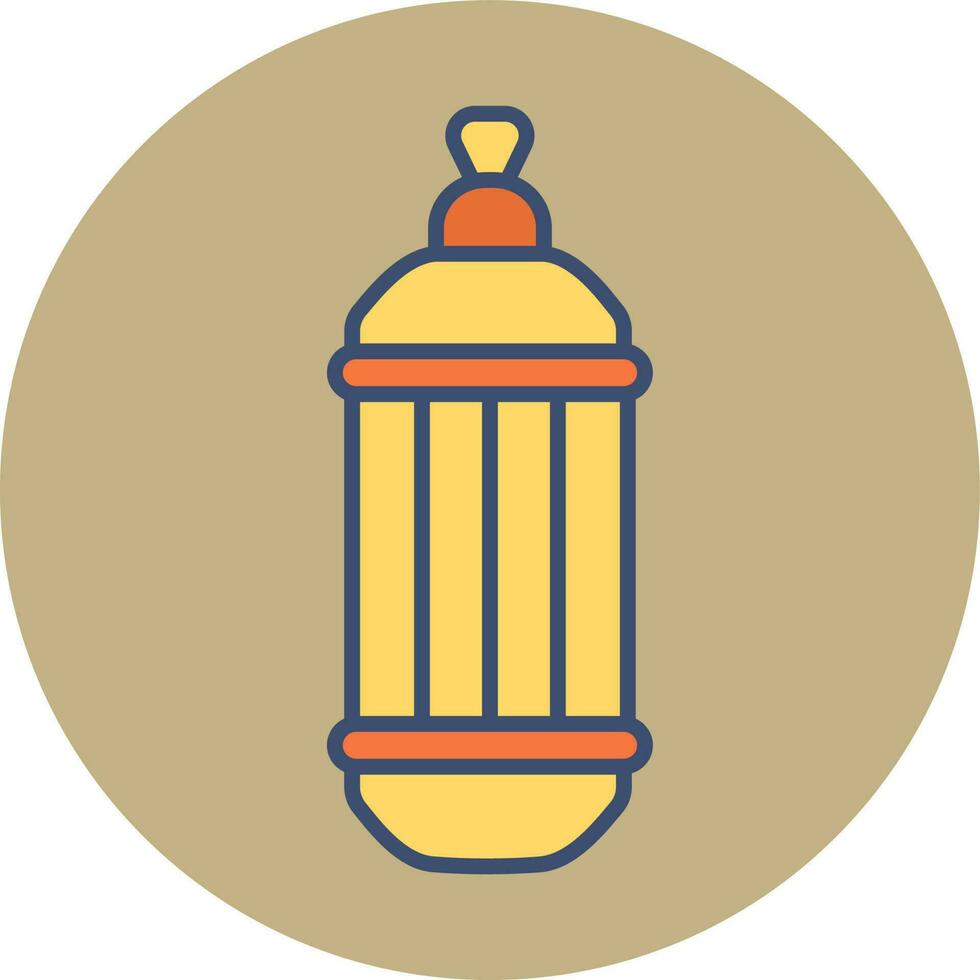 Isolated Arabic Lantern icon in orange and yellow color. vector