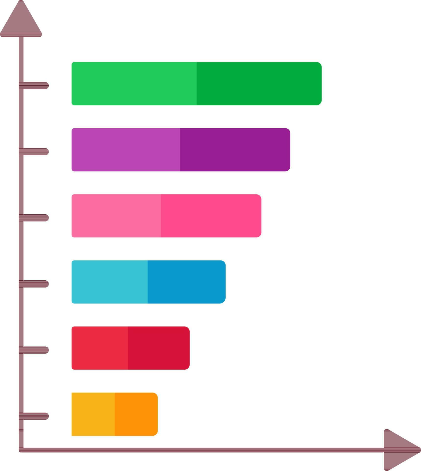 Vector Illustration of Colorful Horizontal Bar Graph Chart with Six Step. 24375099 Vector Art at