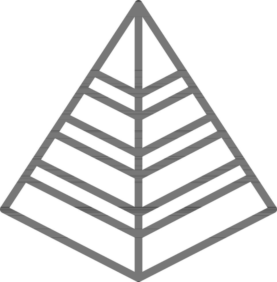 Siete nivel pirámide icono en línea Arte. vector