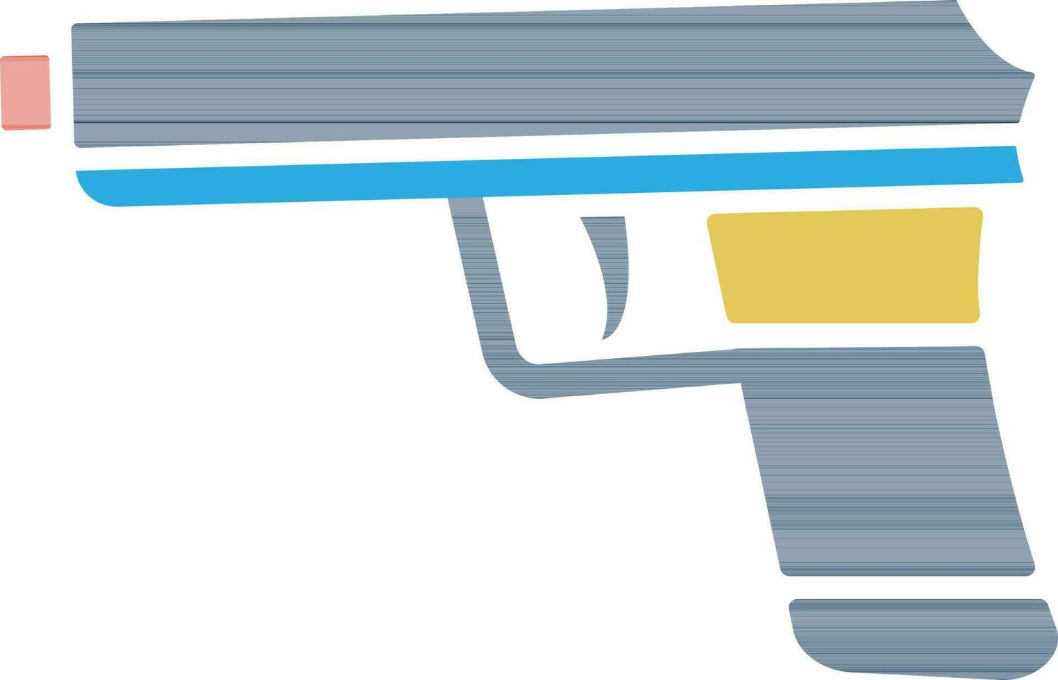 aislado pistola icono en azul y amarillo color. vector