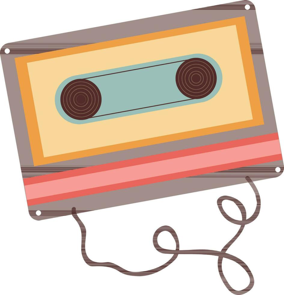 Illustration of a audio tape cassette. vector