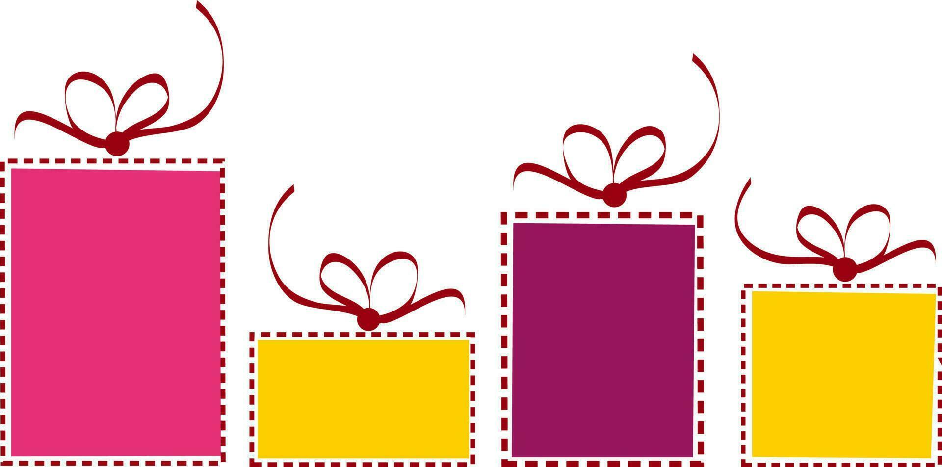Flat illustration of colorful gift boxes. vector